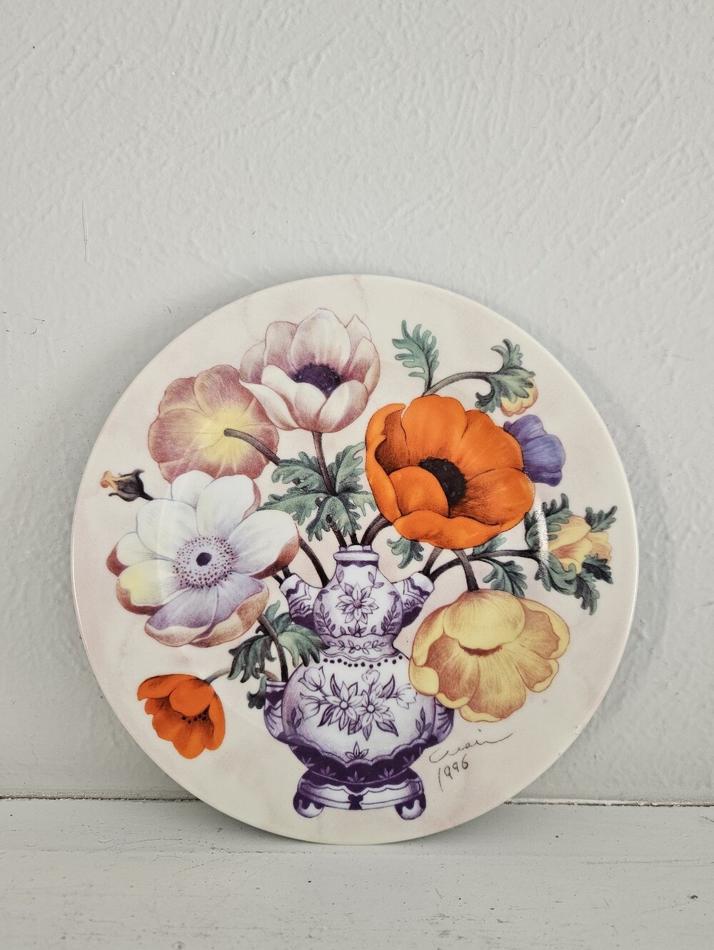 Vintage I. Godinger And Co Email De Limoges Decorative San Marino Floral Plate - Picture 1 of 6